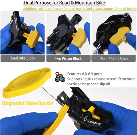 Hydraulic Disc Brake Bleed Kit For MTB And Road Bikes With 180ML Mineral Oil Brake Fluid Easy Bleed Tool Compatible With Most Hydraulic Disc Brakes For Quick DIY Repairs And Maintenance