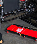Heavy Duty 2 Ton Trolley Jack Set With Rolling Creeper And Dual Jack Stands All Steel Garage Shop Combo 4000 Lb Capacity Lift from 5.6 to 13 Inches Swivel Casters