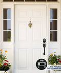 Black Front Door Handle Set With Keypad Lock Keyless Entry Electronic Deadbolt For Doors Easy Hands Free Access Secure