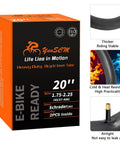 Box of Heavy Duty 20 Inch Bike Inner Tubes 20x1.75 To 20x2.25 Premium Butyl Tubes for BMX Bikes with Schrader Valve