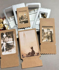 Totally Versatile Vintage Film Frame Die Cutting Set for Card Making and Scrapbooking, showing die cuts in ticket stub styles