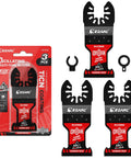 EZARC Obsidian carbide oscillating saw blades, 3-pack for hard metal, nails, bolts and screws