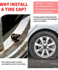 Close-up of vehicle wheel rim with missing valve stem cap and rust; promotes Glow In The Dark Prank Tire Valve Stem Caps 4 Pack