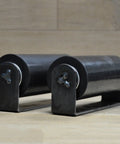 Pair Of 6 Inch Rubber Top Guide Gate Rollers For Sliding Gates, Heavy Duty Wheels In Black, Weld On For Smooth Operation