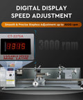 Benchtop Mini Metal Lathe 9x30 With 1100W Motor 3000 RPM LCD Display 3 Jaw Chuck Ideal For Threading Turning And Drilling