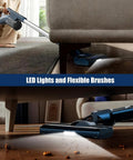 Lightweight Corded Stick Vac With Handheld Conversion For Quick Household Tidy Ups Powered By A Workhorse Motor That Nails Every Mess Swivels Flawlessly While You Scrub Away Floor Grime using LED lights under furniture.