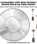 Aluminum Heat Reflector Shield Replacement Part For Propane Outdoor Heaters Round Stand Up Patio Heaters Thickened Shield