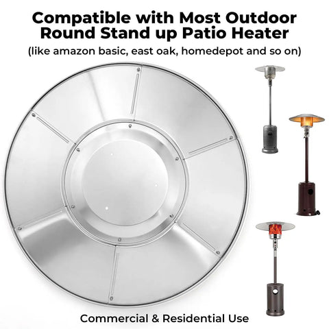 Aluminum Heat Reflector Shield Replacement Part For Propane Outdoor Heaters Round Stand Up Patio Heaters Thickened Shield
