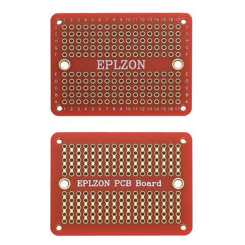 Red Solderable Breadboard PCB Set With Gold-Plated Contacts For DIY Electronics Projects Ideal For Arduino Nano ESP8266 NodeMCU Soldering Includes 5 Full-Size Boards And 2 Mini Boards For Prototyping, showing two red boards with grid layout.