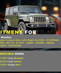 Jeep Wrangler with Rear ABS Wheel Speed Sensor Left And Right For Jeep Wrangler 2007 To 2017 And Liberty 2008 To 2012 And Dodge Nitro 2007 To 2011 2Pcs ALS1932 52125003AB ABS Sensor Replacement Easy Install compatibility details shown.