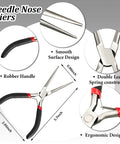 Needle nose pliers from 17 Piece Metal Puzzle Tool Set For DIY Model Kits featuring spring and rubber grip