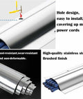 Stainless Steel Cable Raceway Cover For Office And Home Desks, Metal Cord Concealer With Screws, Paintable 30 Piece Set, Outer Width 4.5 Inches