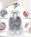 Travel Shoe Bags Set 15.7x11.8 Inch Clear Drawstring Organizers, waterproof design with shoes inside