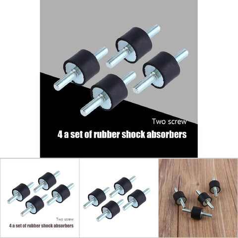M6 Rubber Mounts 20x15 Anti Vibration Isolators, 8 Pack for Damping in Air Compressors, Engines, Water Pumps and Other Equipment Made of Metal and Rubber, two-screw view