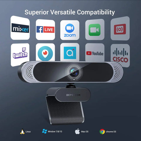 Top Shelf 4K Webcam Packs Sony Autofocus Sensor To Drop Crisp 8MP Video Built In Dual Mic And Quick Slide Privacy Shield on desktop.
