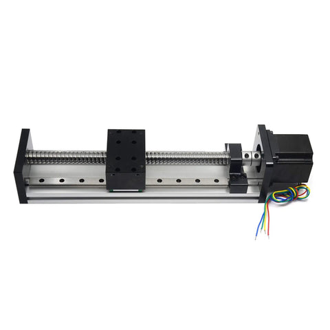 Beefy 200mm Travel Double Linear Rail With SFU1605 Ballscrew And NEMA23 Stepper Motor For DIY CNC Router X Y Z Linear Stage Actuator And 3D Printer High Precision 0.03mm Repeatability And 40kg Horizontal Load 15kg Vertical, 200mm travel