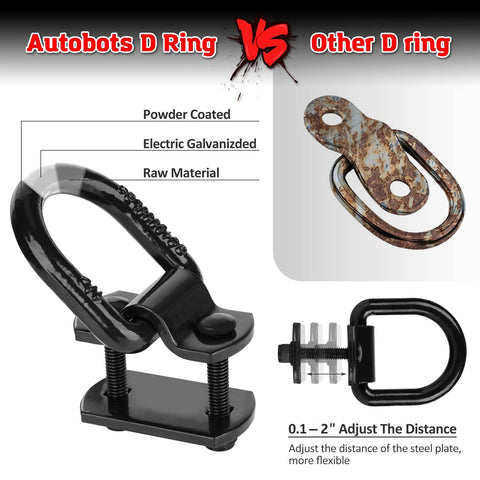 Heavy Duty Bolt On Forged D Ring Tie Down Anchors Tough As Nails With 12,000 Pound Break Strength For Trailers Trucks And Cargo Tie Downs Pack Of 4 Black Easy Install No Welding Required comparison