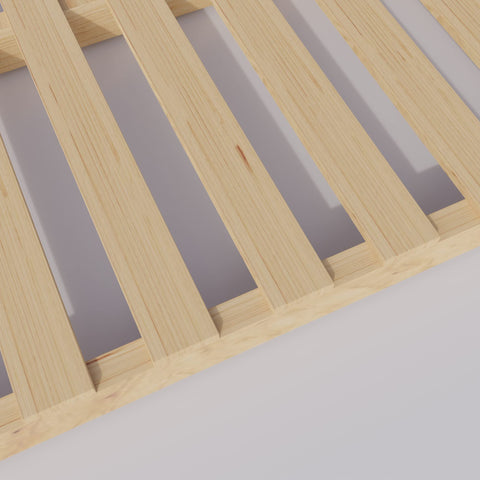 Close-up of Two Way Entry Heavy Duty Wooden Pallets 38x36x5 2 Pack For Commercial Use Forklift And Pallet Jack Friendly