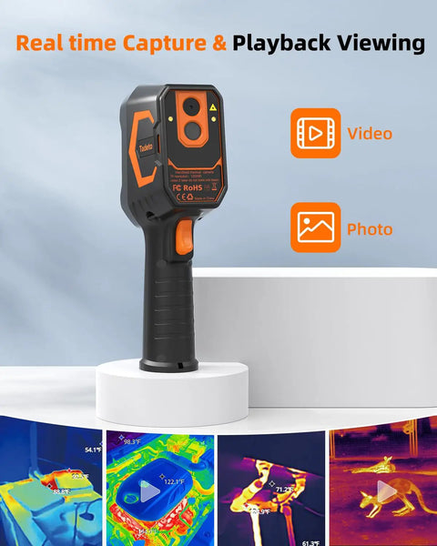 Infrared Thermal Camera With Laser Pointer 320x240 LCD Screen 9 Thermal Palettes 256x192 TISR Resolution Pro Level Thermal Imaging