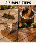 3-step application guide for Real Deal Clear Wood Sealer And Tough Water Based Hardwax Oil That Soaks Deep Into Raw Timber To Deliver Bulletproof Weather Shielding With Zero Flake Mess In One Quart.