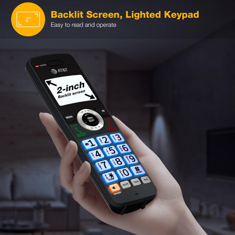 Top Shelf Five Handset Landline Phone System That Straight Up Blocks Spam Calls features a backlit screen and lighted keypad.