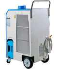 Heavy Duty Outdoor Portable Air Conditioner With 13700 Btu Cooling Capacity For Up To 315 Square Feet side view with duct kit attachment.