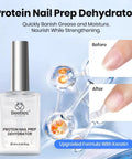 Gel Nail Prep Kit With Dehydrator And Primer, Hema-Free And Acid-Free Bonding Protein for tips and extensions bottle with nail before and after