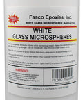 White Glass Microspheres Epoxy And Polyester Resin Filler For Lightweight Fairing Glass Bubbles Quart Tub front label view
