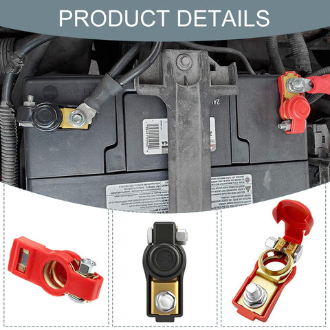 Go To Universal Negative And Positive Car Battery Terminal Kit with copper cable ends and clamps on auto battery