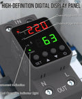 Power Guard Adjustable Voltage Protector And Smart Circuit Breaker For DIN Rail Mount 110V 220V with digital display