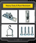 Heavy Duty Gate Hinges 2-Pack Wall Mount 1-3/8 Inch For Chain Link Fence And Wood Gates, built tough and rust-resistant steel