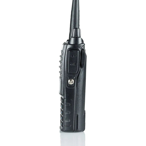 Side view of UV 82HP Beefy High Power Dual Band Radio With 136 174 MHz VHF And 400 520 MHz UHF Two Way Radio Features VOX.