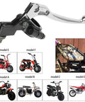 Left Brake Handle Clutch Lever Perch for Mini Bikes and Dirt Bikes compatible with Coleman and Honda models displayed.