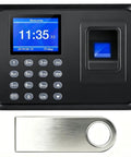 Top Shelf Fingerprint Time Clock For Small Business Crew Lightning Fast Biometric Check In System with display screen and keypad.