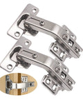 Stainless Steel Cabinet Hinges 135 Degree Soft Close Concealed for Corner Cabinets 2 Pack, shown close-up with mount detail