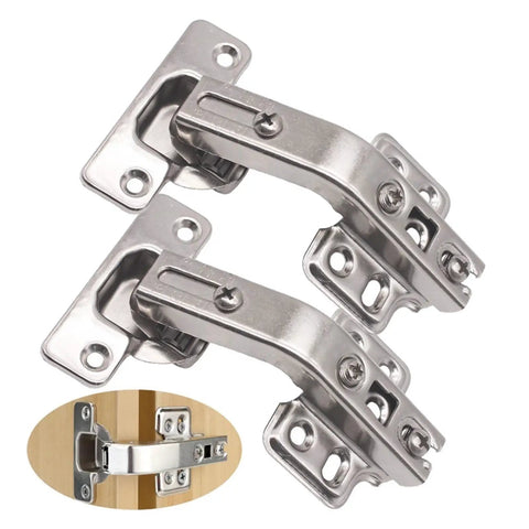 Stainless Steel Cabinet Hinges 135 Degree Soft Close Concealed for Corner Cabinets 2 Pack, shown close-up with mount detail