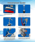 "Installation guide for Heavy Duty 18000W Vertical Wind Turbine Kit For Home And Biz With 12V Controller, Colorful Windmill"