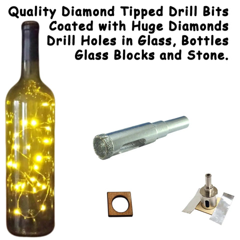 Half Inch Glass Drill Bit For Bottles With Diamond Hole Saw For Bottle Lights And Lamp Kits Drill Guide, glass bottle with lights