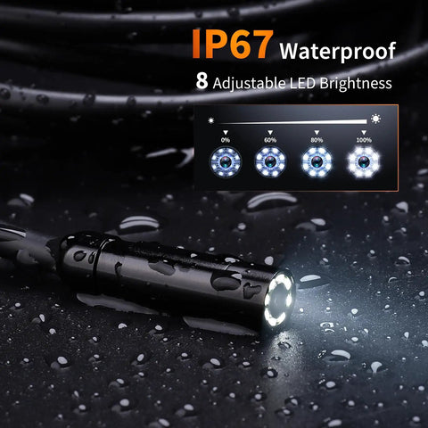 Gear Up For Tight Spots With A Dope 4.3 Inch Endoscope Camera With Light And 1080P HD Imaging 8 LED Lights IP67 Waterproof