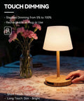 Outdoor Waterproof Shower Lamp Cordless 5200mAh Table Lamp With Touch Dimming IP65 Wireless LED Night Light, touch dimming feature.
