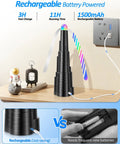 USB Powered Fly Fans For Tables With LED Light, black lightweight design, charging on desk, 4 Pack, comparison with battery