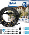 120Ft Outdoor Misting System With 28 Brass Nozzles And 2 Water Filters DIY Misting Kit For Patio Garden Greenhouse And Backyard Cooling