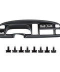 Front view of ECOTRIC dash bezel cover in black with dual right-side vents and clip set