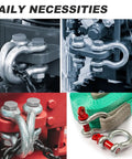 3 Pack Chain Shackles Set Heavy Duty Alloy Screw Pin Anchor Shackles With Working Load Limit Two Tons 4400 Lbs For Rigging Tow Marine Half Inch Built For Harsh Weather And Heavy Duty Rigging, shown on chains and straps
