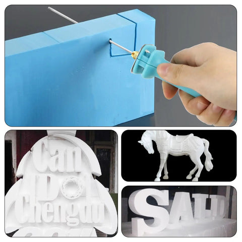 30W Foam Cutter Pen Kit With 12V Power Adapter, 10cm Hot Wire Styrofoam Cutter For Arts And Crafts, shaping blue foam block