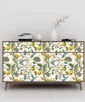 Blue Bird Peel And Stick Wallpaper With Fresh Lemon Tree Pattern Self Adhesive And Removable Waterproof Prepasted Contact Paper