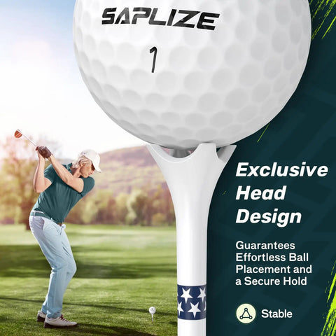 Premium Pro Grade Plastic Golf Tees 100 And 50 Pack With One And A Half Inch And Three And A Quarter Inch Lengths Engineered to Reduce Friction And Side Spin Durable Shaft Ideal Gift For Golfers with exclusive head design