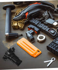 Assorted auto parts with Spare Tire Hold Down Bolt For Secure Mounting Heavy Duty Tire Retention Fastener included, detailed view.