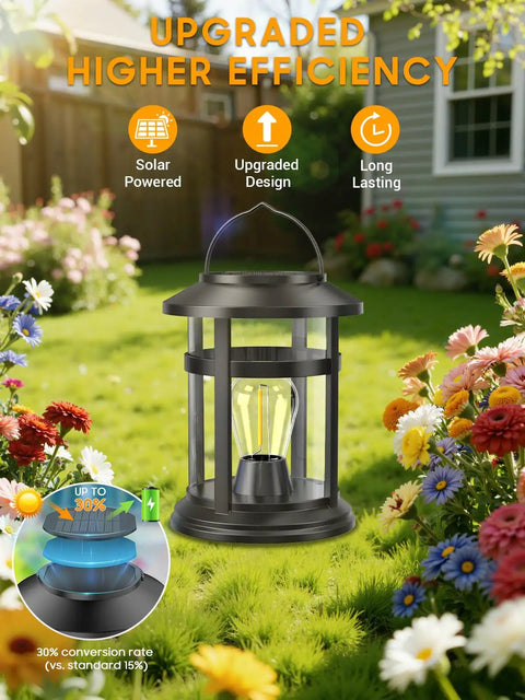 4 Pack Solar Lanterns For Outdoors Waterproof Hanging Led Lights For Garden Patio Porch Decor Warm Light Auto On At Dusk