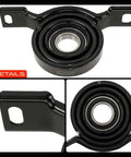 Premium Grade Drive Shaft Center Support Bearing Replacement Direct Factory Fit Driveshaft Carrier Unit For Cadillac Cts Awd 2008 To 2014 Rockhard Setup showing side and top views of black metal design.